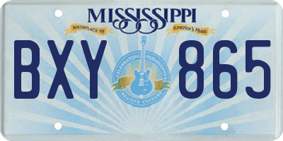 MS license plate BXY865