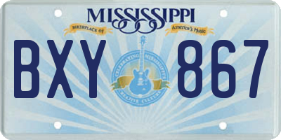 MS license plate BXY867