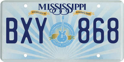 MS license plate BXY868