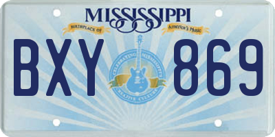 MS license plate BXY869