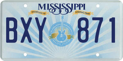MS license plate BXY871