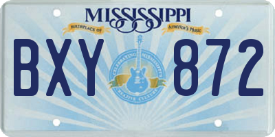 MS license plate BXY872