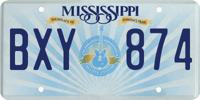 MS license plate BXY874