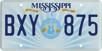 MS license plate BXY875