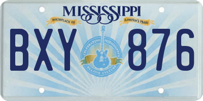 MS license plate BXY876