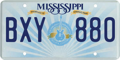 MS license plate BXY880