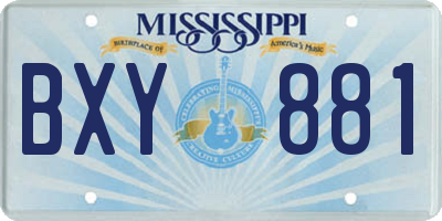 MS license plate BXY881