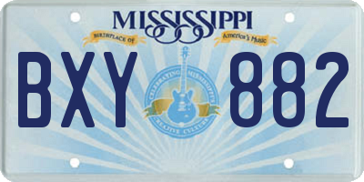 MS license plate BXY882