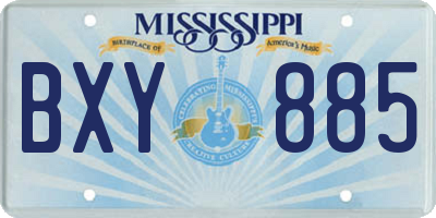 MS license plate BXY885