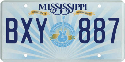 MS license plate BXY887