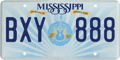MS license plate BXY888