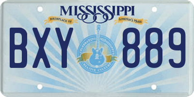 MS license plate BXY889