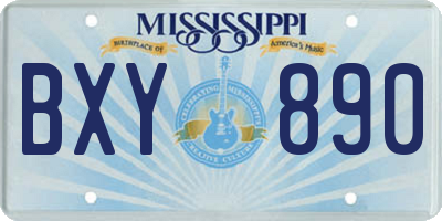 MS license plate BXY890
