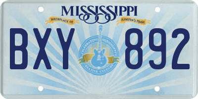 MS license plate BXY892