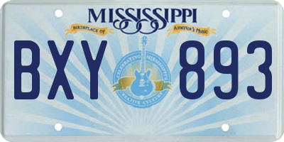 MS license plate BXY893