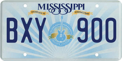 MS license plate BXY900