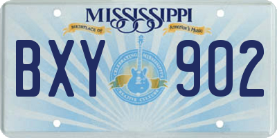 MS license plate BXY902