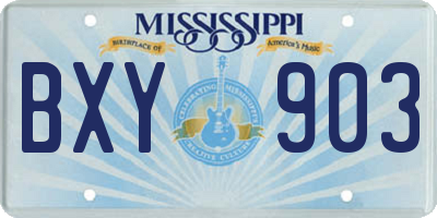 MS license plate BXY903