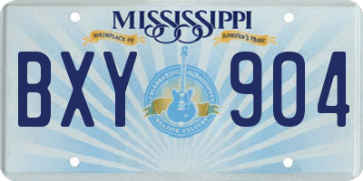 MS license plate BXY904