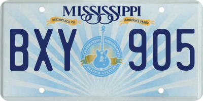 MS license plate BXY905
