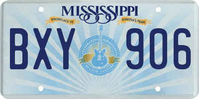 MS license plate BXY906