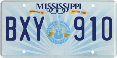 MS license plate BXY910
