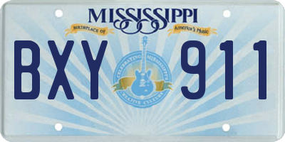 MS license plate BXY911