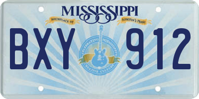MS license plate BXY912