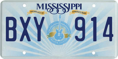 MS license plate BXY914
