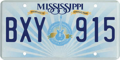 MS license plate BXY915