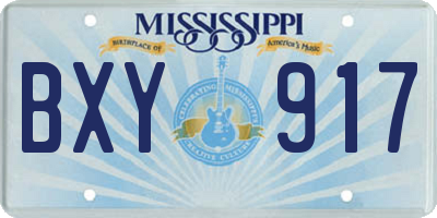 MS license plate BXY917