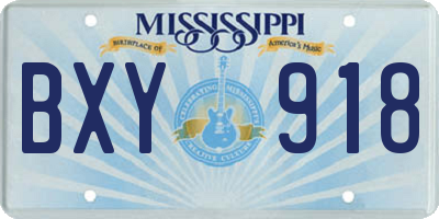 MS license plate BXY918