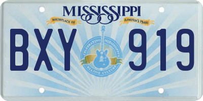 MS license plate BXY919