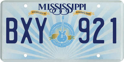 MS license plate BXY921