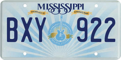 MS license plate BXY922