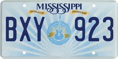 MS license plate BXY923