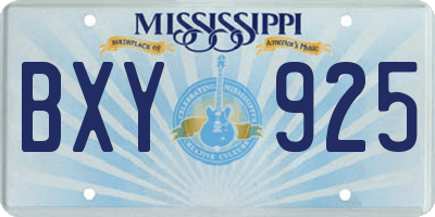 MS license plate BXY925