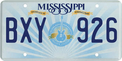 MS license plate BXY926