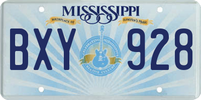 MS license plate BXY928