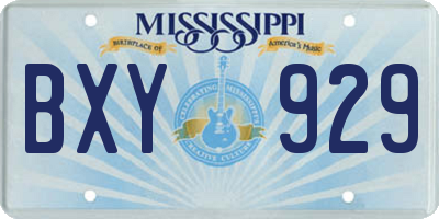 MS license plate BXY929