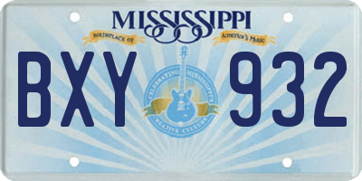 MS license plate BXY932