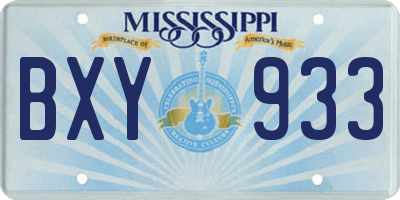 MS license plate BXY933