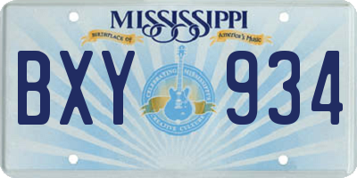 MS license plate BXY934
