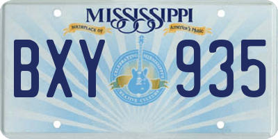 MS license plate BXY935