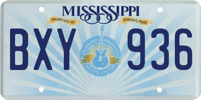 MS license plate BXY936