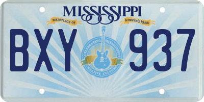 MS license plate BXY937