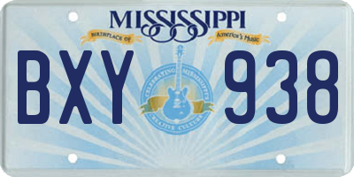 MS license plate BXY938