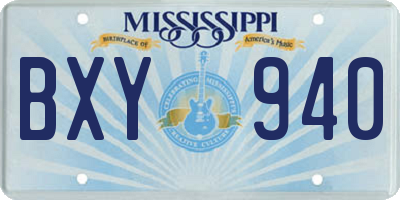 MS license plate BXY940