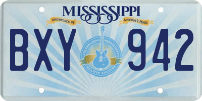MS license plate BXY942