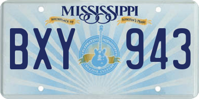 MS license plate BXY943